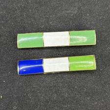 Medal Ribbons Enamel Badges x 2 Stud 45mm x 8mm Fruit Salad Pins
