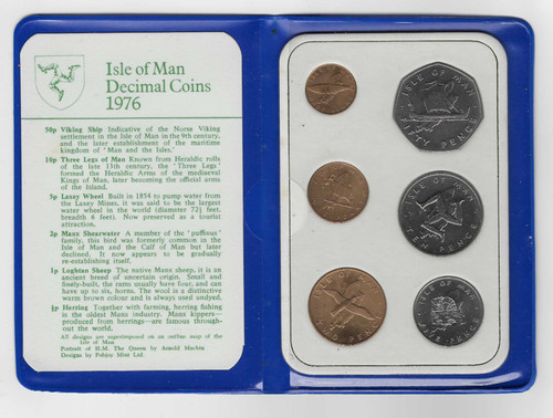Unc 1976 isle man coin - isle, of