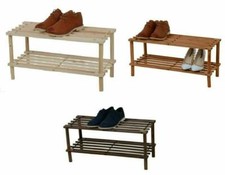 Wooden Shoe Rack Stand Slatted Stand Holder Organizer 2 / 3 / 4 Tier Die Colour
