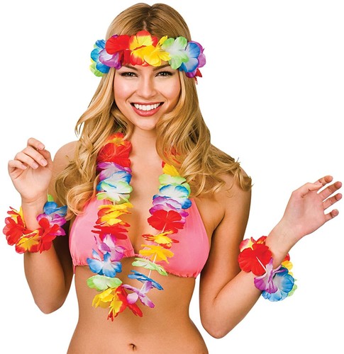 4pc hawaiian flower garland - 4pc,