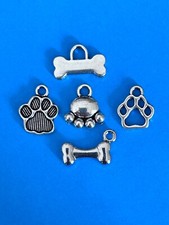 Alloy Paw and Bone Charms Cat