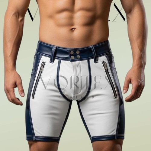 Men genuine leather shorts - men,