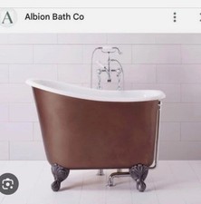 SMALL RARE ALBION BATH COMPANY TUBBY FREESTANDING ROLL TOP BURNISHED BRONZE