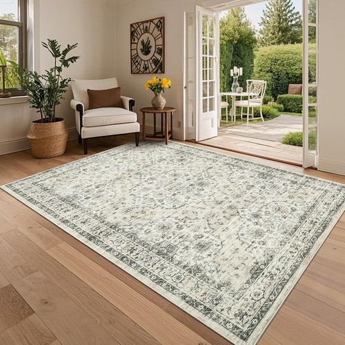 Boho vintage washable area rug - vintage,