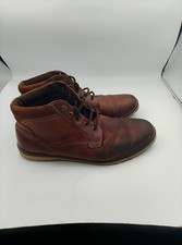 Mantaray Mens Size 10  Brown Leather Ankle Boots shoes lace Up smart casual