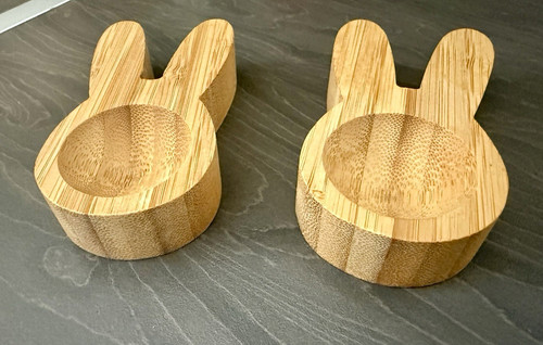 2pc wooden bunny rabbit - 2pc, egg
