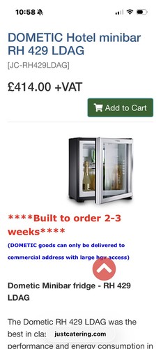 Dometic minibar fridge rh - minibar,