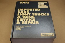 MITCHELL Imported Cars & Light Trucks & Vans Service & Repair Manual A-H 1992 