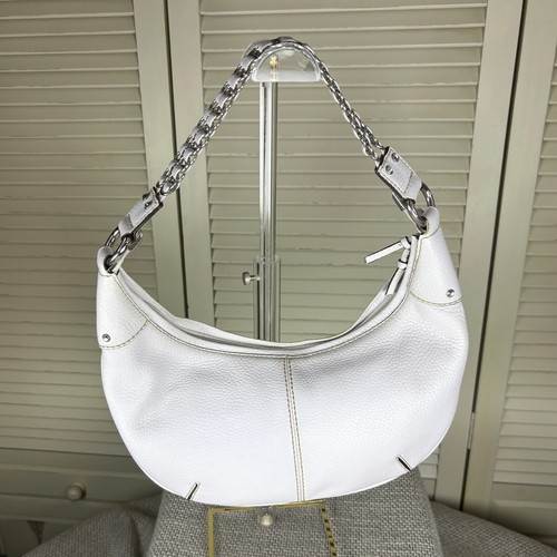 Y2k hype white leather hobo - hype,