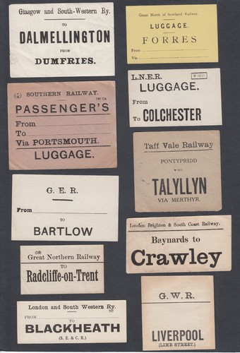 Ten old luggage labels label - ten,