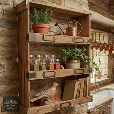 Wooden rustic wall storage - rustic,