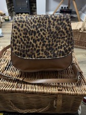 Boden Leopard Animal print Pony Hair Leather Brown Handbag ?