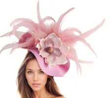 Pink Feather Flower Ladies Ascot Derby Kentucky Wedding Fascinator Hat, Headband