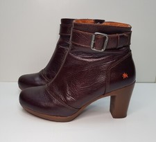 THE ART COMPANY SIZE 6UK EUR39 WOMENS BROWN LEATHER HIGH HEEL ANKLE BOOTS BOOTIE