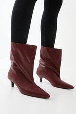 Misspap Burgundy Ankle Boots