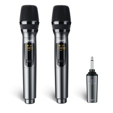Lekato 2.4ghz Wireless Microphones, Metal Singing Dual Handheld Mic RRP £69