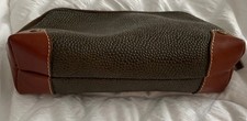 Mulberry Leather Cosmetic Pouch / Organiser Bag Dark Olive & Brown Corners VGC