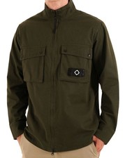 MA.STRUM Aerial Funnel Neck Overshirt Dark Green