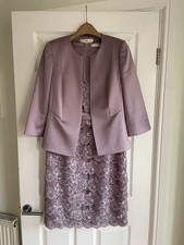 Women’s Jacques Vert Evening Dress Size 12 & Jacket Size 10 Grey Silver