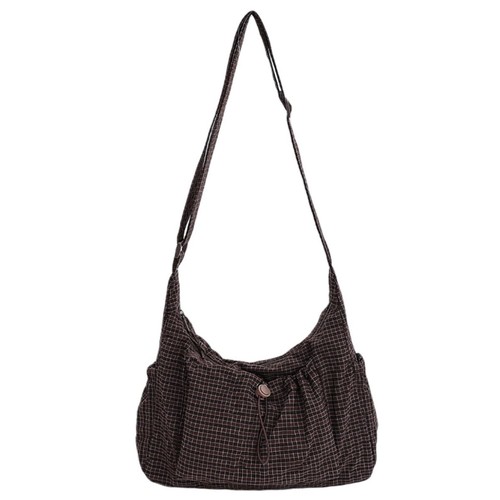 Plaid casual shoulder bag - casual,