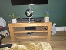 Oak TV Stand with Shelves