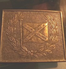 Brass belt buckle vintage Battle Flag
