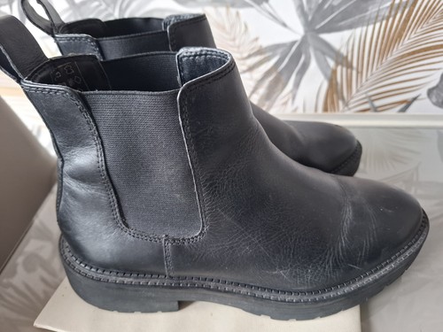 Black leather ankle - &,
