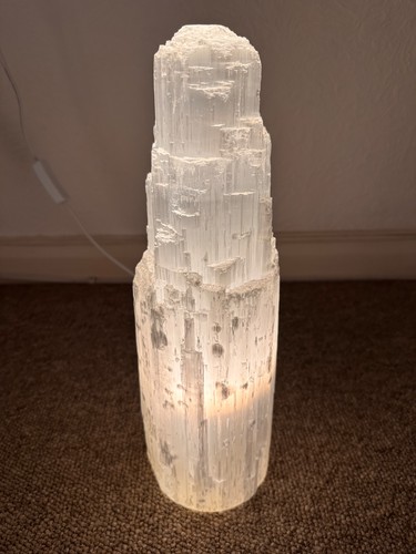 Selenite crystal lamp 35cm - lamp,