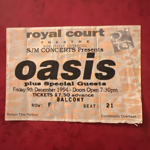 Oasis original concert ticket - original,