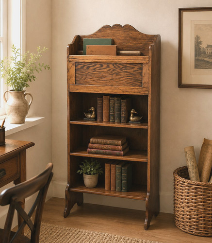 Antique oak bookcase magazine - antique,