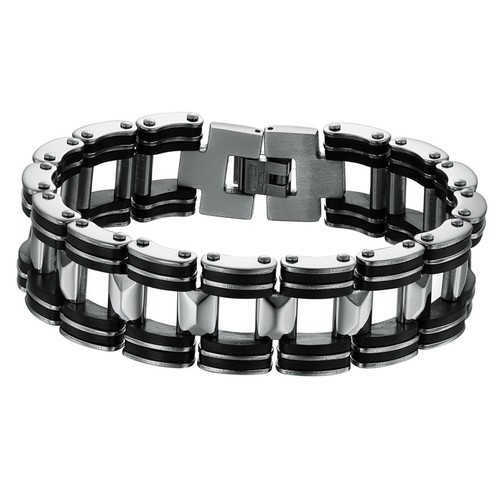 Men link bracelet black - men,