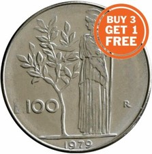 100 ITALIAN LIRE COIN MINERVA STANDING 1955 TO 1989 CHOICE OF DATES ITALY