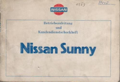 Nissan sunny owners manual - owners,