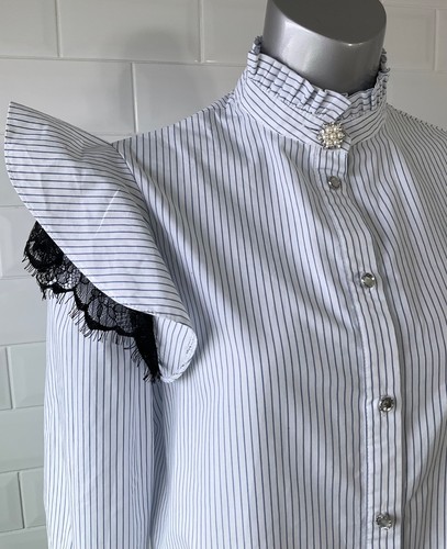 Size white blue pinstripe - 10,