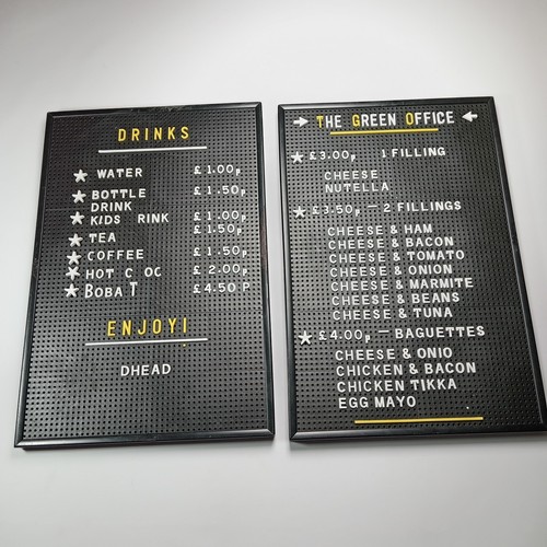 Menu information boards - x2,