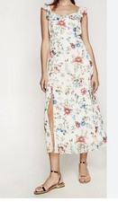 Springfield White Floral Maxi Dress – Size 8
