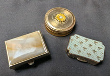 Vintage Enamelled Metal  - Trinket/Pill Boxes - Stratton - Margaret Rose