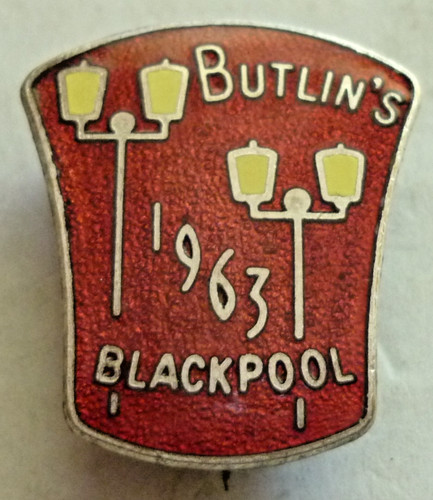Vintage enamel badge butlins - enamel,