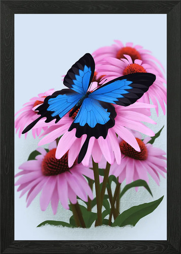 Butterfly garden framed wall - garden,