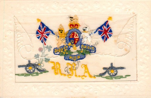 Ww1 silk embroidered rha - -,
