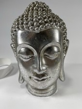 Silver Buddha Head Statue -
