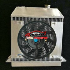 62MM CORE Aluminum Radiator +Shroud Fan FOR Morgan Plus 4 Four +4 2.1L 1954-1968