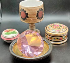 Mixed Vintage Collectible Bundle – Briglin Mug, Trinket Boxes, Dish & Crystal