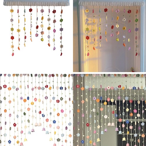Crochet floral door curtain - door,