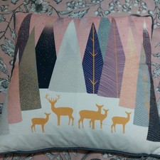 John Lewis Sara Miller Christmas Cushion (deer and stag pattern) 