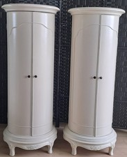 Willis & Gambier Round Ivory Storage Cabinet With 4 Baskets