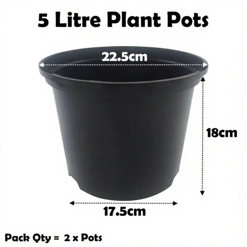 Litre black plant pots - black,