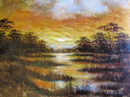 Sun set lake forest - set,