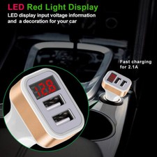 Dual USB Car Charger with LED Screen light Display Car Accessories Universal