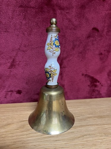 Vintage brass metal bell with - brass,